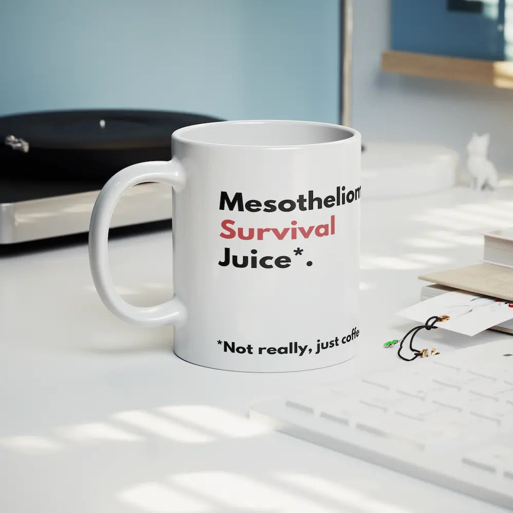 FLASH SALE - "Mesothelioma Survival Juice*" 11oz White Mug teelaunch